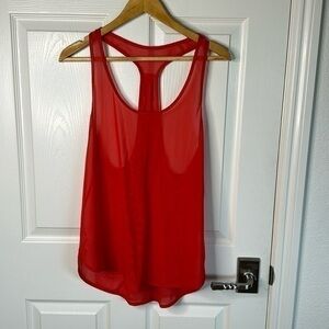 Lululemon sheer tank. Orange. So cute.
